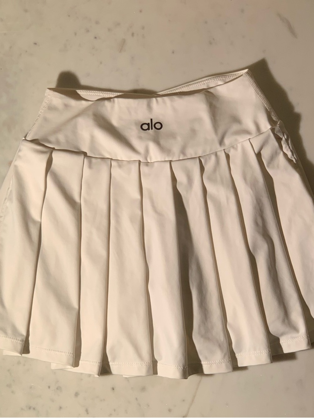 ALO Yoga White Pleated Skirt